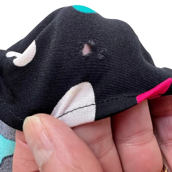 New* Wrap Dress Size Medium Black Pink Green Hearts Fit & Flare Colorful READ - Picture 7 of 16